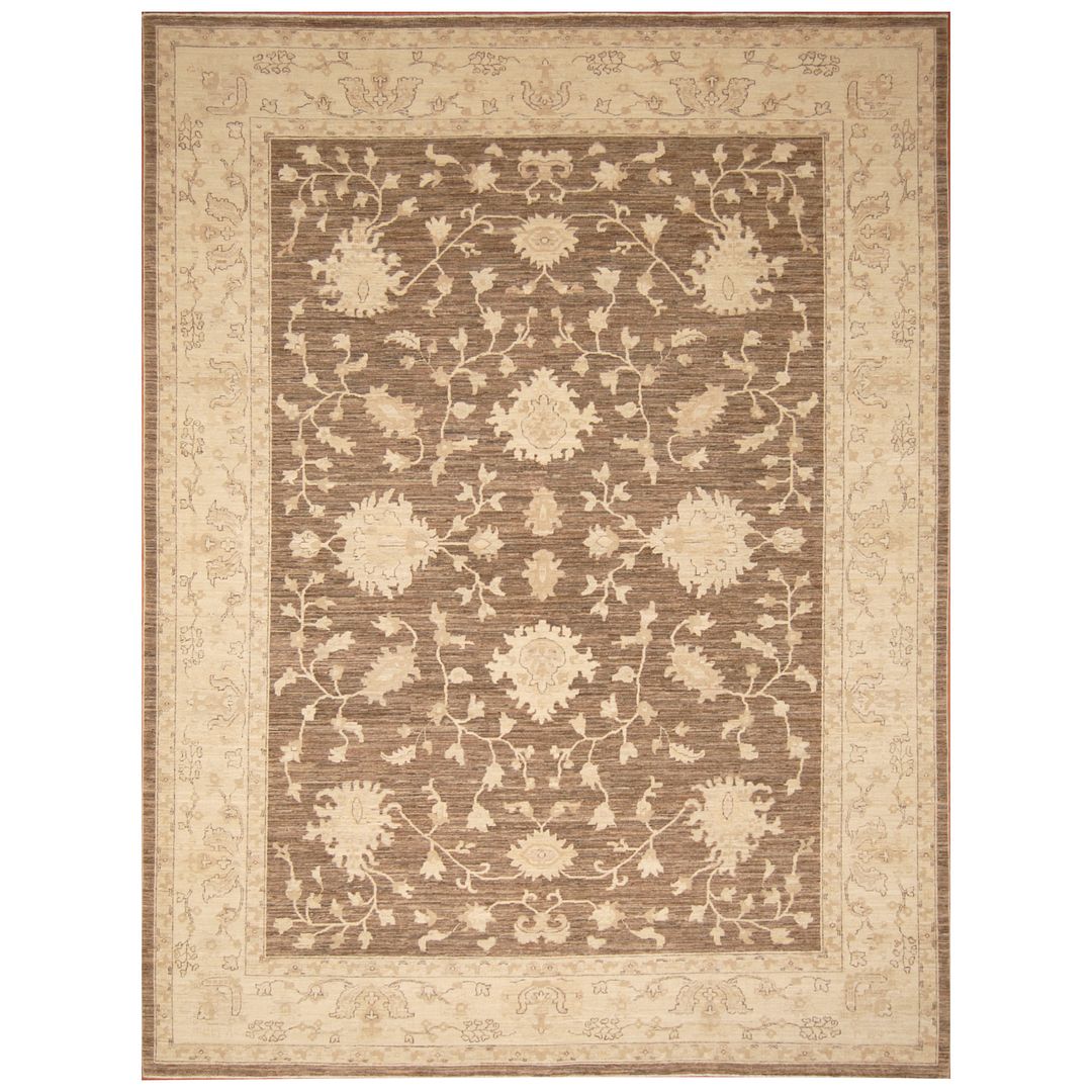 Afghan Hand-knotted Vegetable Dye Oushak Wool Rug (9'1 x 11'9)