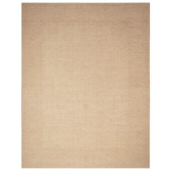 Afghan Hand-knotted Vegetable Dye White Wash Oushak Wool Rug (8'9 x 11'5)
