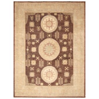 Afghan Hand-knotted Vegetable Dye Khotan Wool Rug (9' x 12')