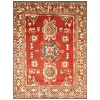 Afghan Hand-knotted Kazak Wool Rug (7'2 x 11'1)