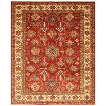 Afghan Hand-knotted Super Kazak Wool Rug (8'1 x 9'10)