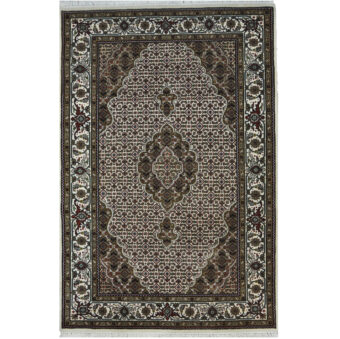 Indo Hand-knotted Tabriz Wool Rug (4' x 6')