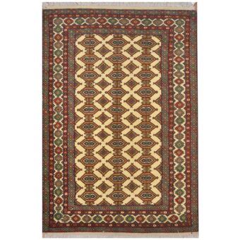 Afghan Hand-knotted Turkoman Wool Rug (4' x 5'9)