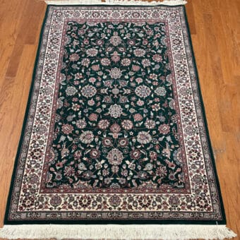 Indo Hand-knotted Kashan Wool & Silk Rug (4' x 6')