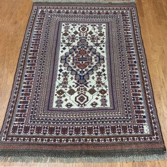 Afghan Hand-woven Soumak Wool Kilim (4'11 x 7'2)