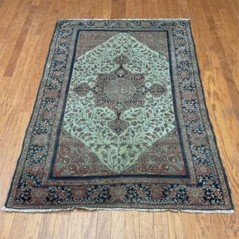 1880s Antique Handmade Persian Farahan Wool Rug (4'2" x 6'5")
