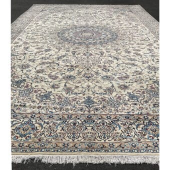 Vintage 1960s Persian Superfine Hand-Knotted Nain Wool & Silk Rug (16' x 27')