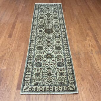 Indo Hand-knotted Tabriz Wool Runner (2'7 x 9'7)