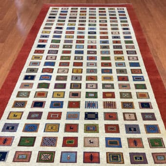 HERAT ORIENTAL Hand-knotted Indo Gabbeh Panel Design Wool Runner (5'10 x 12')