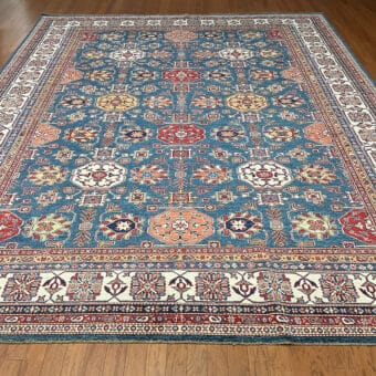 Afghan Hand-knotted Super Kazak Wool Rug (9'11 x 13')