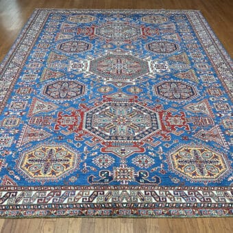 Afghan Hand-knotted Super Kazak Wool Rug (8'9 x 12'1)