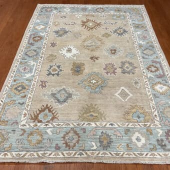Afghan Hand-Knotted Vegetable Dye Kazak Wool Rug (6'2 x 9')