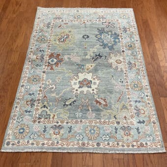 Afghan Hand-knotted Vegetable Dye Oushak Wool Rug (4' x 5'11)