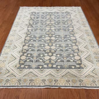 Afghan Hand-knotted Vegetable Dye Khotan Wool Rug (6'5 x 9'2)