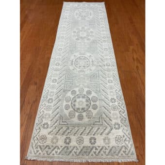 Afghan Hand-knotted Vegetable Dye Oushak Wool Runner (2'7 x 8'11)