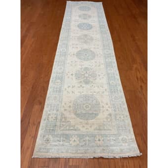 Afghan Hand-knotted Vegetable Dye Oushak Wool Runner (2'9 x 11'1)