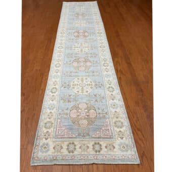 Afghan Hand-knotted Vegetable Dye Khotan Wool Rug (2'1 x 11'10)
