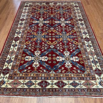 Afghan Hand-knotted Super Kazak Wool Rug (5'8 x 8'8)