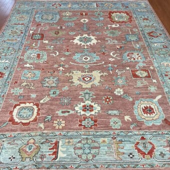Afghan Hand-knotted Vegetable Dye Oushak Wool Rug (9'2 x 11'9)