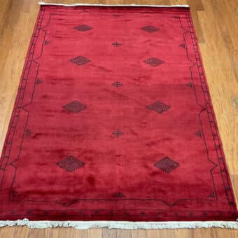 Pakistani Hand-Knotted Bokhara Wool Rug (4'6 x 6'4)