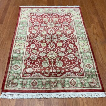 Indo Hand-knotted Kashan Wool Rug (4' x 6')