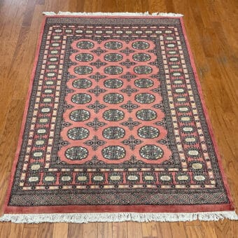 Pakistani Hand-Knotted Bokhara Wool Rug (4'1 x 5'10)