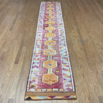 Turkish Hand-knotted Oushak Wool Runner (2'6 x 12'11)