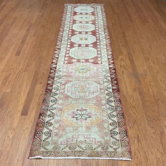 Turkish Hand-knotted Oushak Wool Runner (3'1 x 12'5)