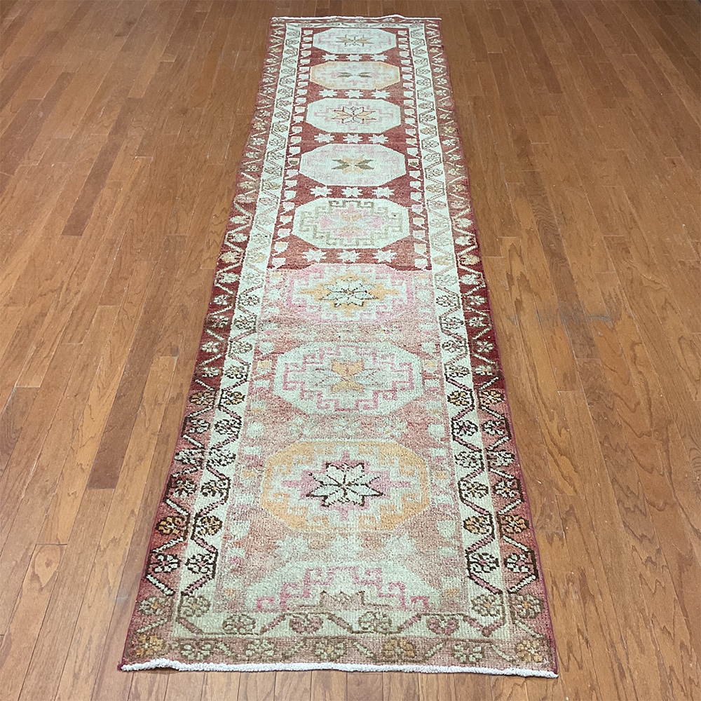 Turkish Hand-knotted Oushak Wool Runner (3'1 x 12'5)