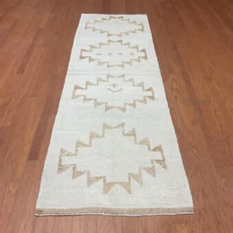 Turkish Hand-knotted Oushak Wool Runner (3'4 x 10'6)