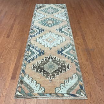 Turkish Hand-knotted Oushak Wool Runner (3'6 x 11'3)