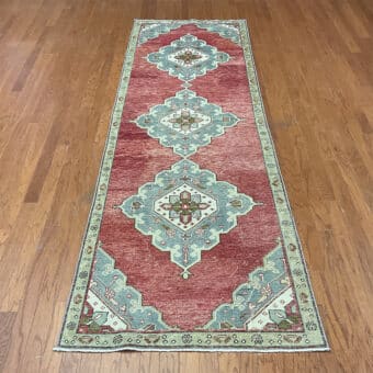Turkish Hand-knotted Oushak Wool Runner (3'6 x 10'5)