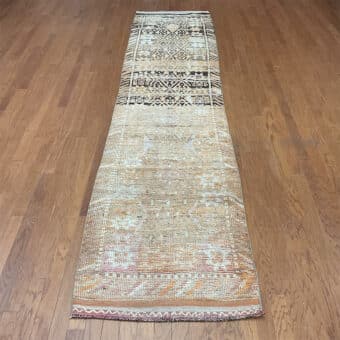 Turkish Hand-knotted Oushak Wool Runner (2'11 x 12'9)