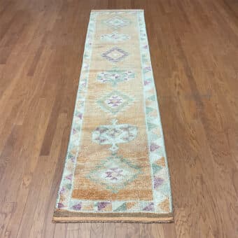Turkish Hand-knotted Oushak Wool Runner (2'6 x 11'7)