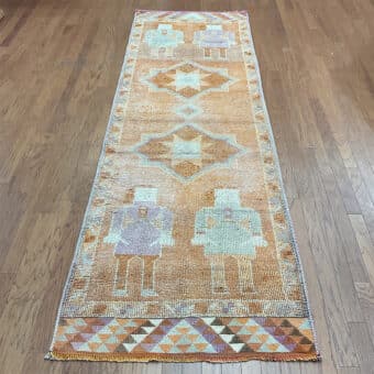 Turkish Hand-knotted Oushak Wool Runner (3'5 x 11'1)