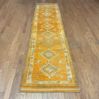 Turkish Hand-knotted Oushak Wool Runner (2'11 x 12'3)