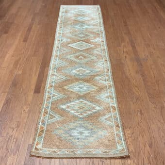 Turkish Hand-knotted Oushak Wool Runner (2'10 x 11'5)