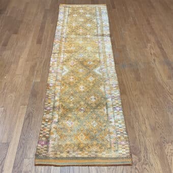 Turkish Hand-knotted Oushak Wool Runner (2'8 x 10'1)