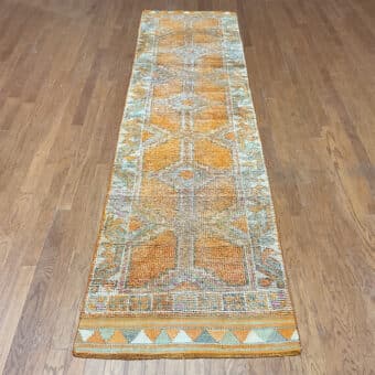Turkish Hand-knotted Oushak Wool Runner (2'11 x 11'7)