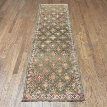 Turkish Hand-knotted Oushak Wool Runner (2'11 x 10'2)