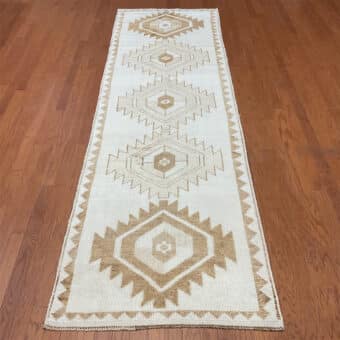 Turkish Hand-knotted Oushak Wool Runner (3'4 x 11'6)