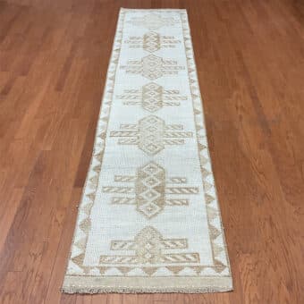 Turkish Hand-knotted Oushak Wool Runner (2'10 x 12'4)
