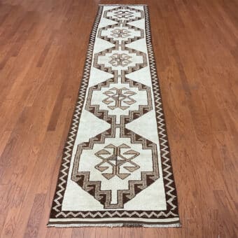 Turkish Hand-knotted Oushak Wool Runner (3' x 14'4)
