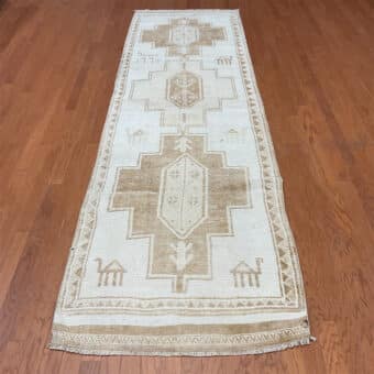 Turkish Hand-knotted Oushak Wool Runner (3'5 x 12')