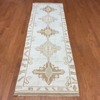 Turkish Hand-knotted Oushak Wool Runner (3'2 x 11'4)