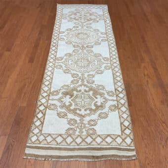 Turkish Hand-knotted Oushak Wool Runner (3'2 x 11'5)