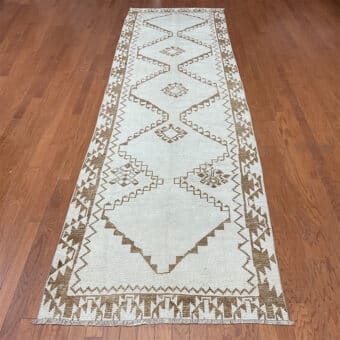 Turkish Hand-knotted Oushak Wool Runner (3'10 x 14')